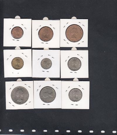 Beschrijving: Farthing-1/2 Crown SET(9) los